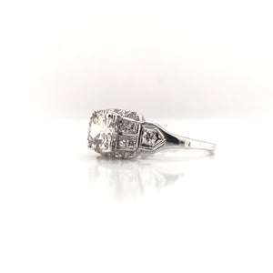 ART DECO 1.10 CARAT DIAMOND PLATINUM RING