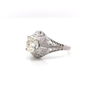 EDWARDIAN 1.50 CARAT DIAMOND PLATINUM RING