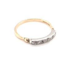 MID CENTURY TWO TONED GOLD AND DIAMOND BAND