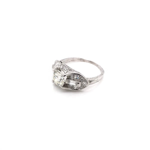 ART DECO 0.97 CARAT DIAMOND PLATINUM RING
