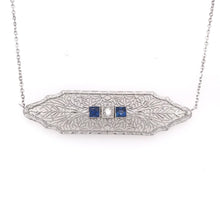 ART DECO SAPPHIRE DIAMOND AND FILIGREE NECKLACE
