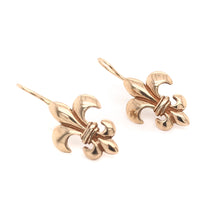 SOLID 14K GOLD FLEUR-DE-LIS EARRINGS