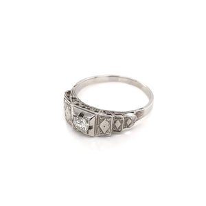 MID CENTURY HARLEQUIN DIAMOND RING