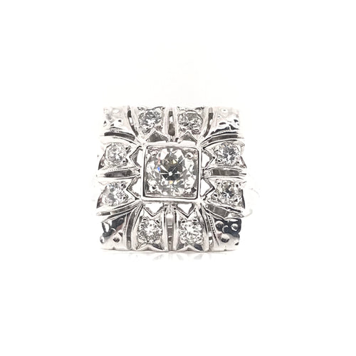 RETRO DIAMOND CLUSTER RING