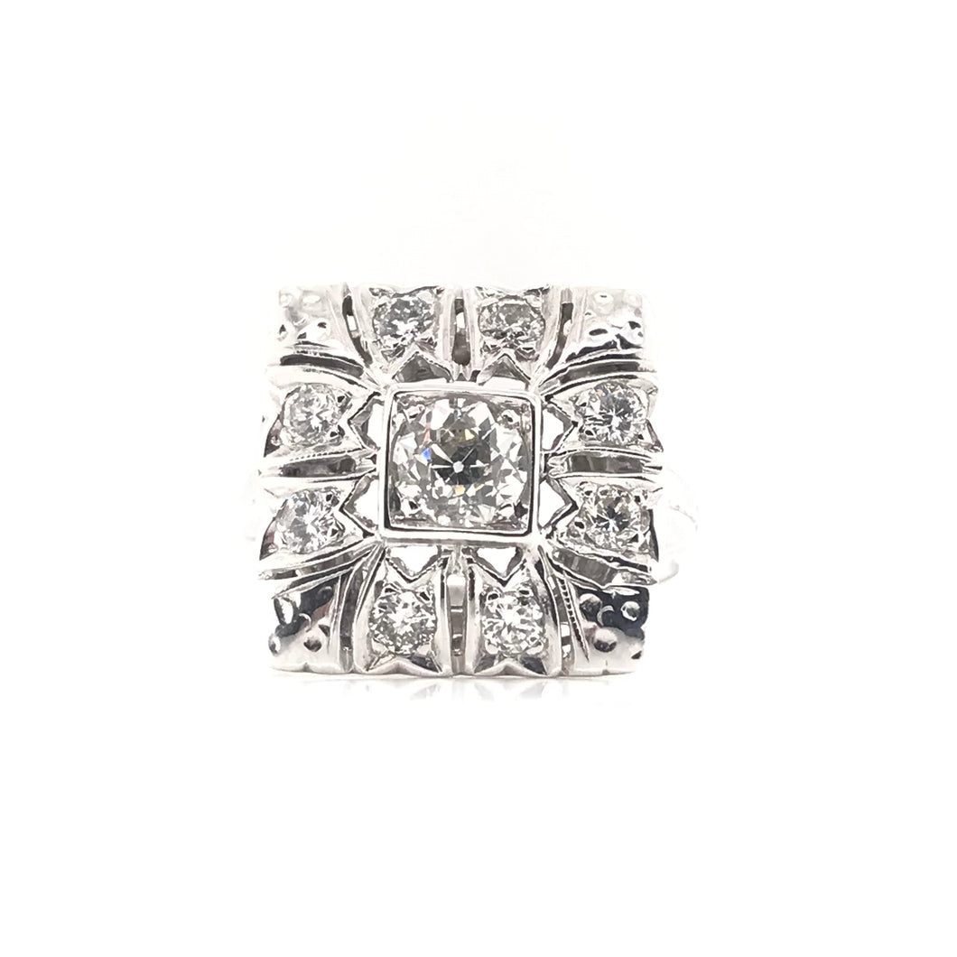 RETRO DIAMOND CLUSTER RING