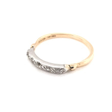 MID CENTURY TWO TONED GOLD AND DIAMOND BAND