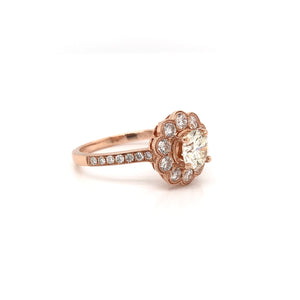 1.34 CTW ANTIQUE INSPIRED ROSE GOLD DIAMOND RING