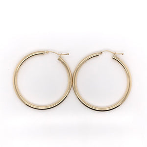 14K YELLOW GOLD 3MM HOOP EARRINGS