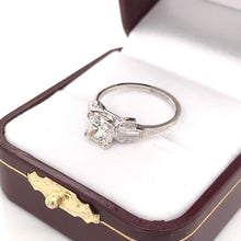 1.0 CARAT ART DECO DIAMOND PLATINUM RING