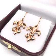 SOLID 14K GOLD FLEUR-DE-LIS EARRINGS