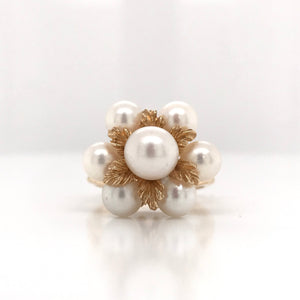 MID CENTURY PEARL CLUSTER RING