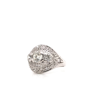 MID CENTURY 1.25 DTW DIAMOND AND PLATINUM RING