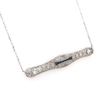 ART DECO DIAMOND AND SAPPHIRE BAR NECKLACE