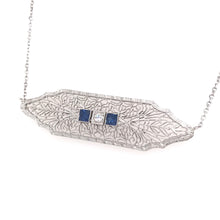 ART DECO SAPPHIRE DIAMOND AND FILIGREE NECKLACE