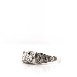 MID CENTURY HARLEQUIN DIAMOND RING