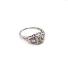 ART DECO FILIGREE RING WITH DIAMOND ACCENT