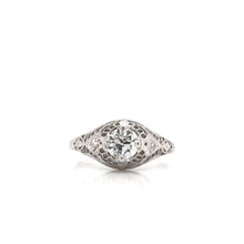 ANTIQUE 0.55 CARAT DIAMOND PLATINUM FILIGREE RING