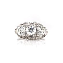 MID CENTURY 2.05 CARAT DTW DIAMOND AND PLATINUM RING