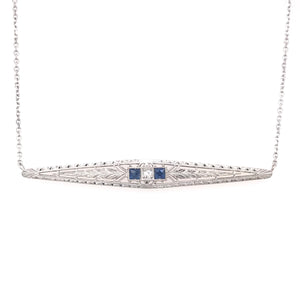ART DECO DIAMOND AND SAPPHIRE NECKLACE