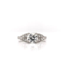 MID CENTURY 1.12 CARAT DIAMOND AND PLATINUM RING
