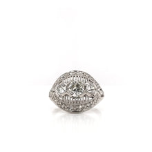 MID CENTURY 1.25 DTW DIAMOND AND PLATINUM RING
