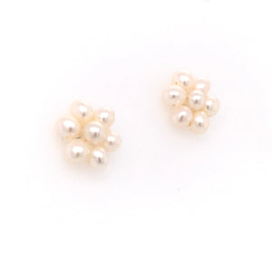 PEARL FLOWER EARRINGS (3-4MM)