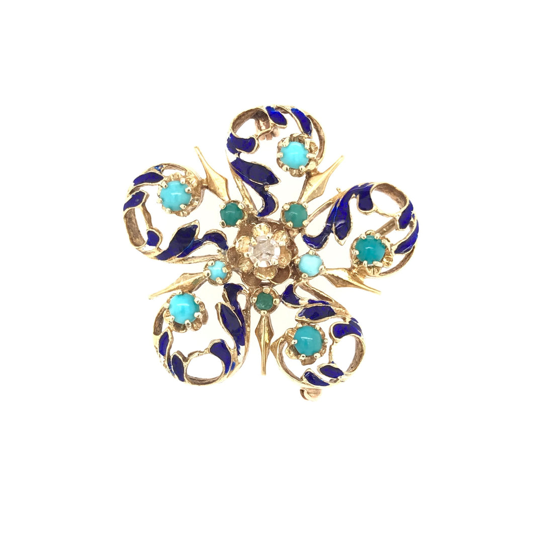VINTAGE ENAMEL BROOCH