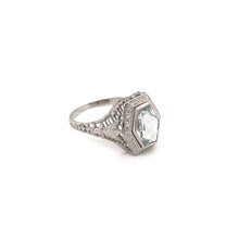 ANTIQUE AQUAMARINE FILIGREE RING