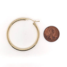 14K YELLOW GOLD 3MM HOOP EARRINGS