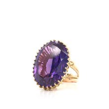 MID CENTURY SIMULATED ALEXANDRITE COCKTAIL RING