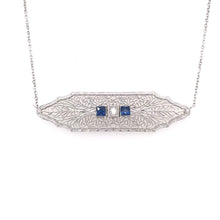 ART DECO SAPPHIRE DIAMOND AND FILIGREE NECKLACE