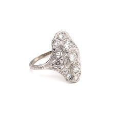 DIAMOND AND GREEK KEY FILIGREE DINNER RING