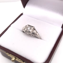 ART DECO FILIGREE RING WITH DIAMOND ACCENT