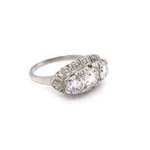 MID CENTURY 2.05 CARAT DTW DIAMOND AND PLATINUM RING