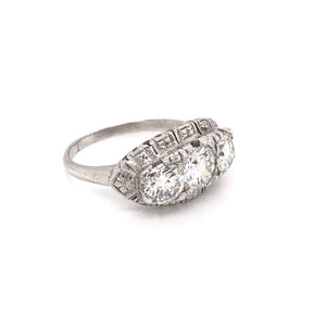 MID CENTURY 2.05 CARAT DTW DIAMOND AND PLATINUM RING