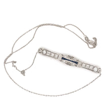ART DECO DIAMOND AND SAPPHIRE BAR NECKLACE