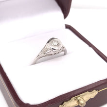ART DECO FILIGREE RING WITH DIAMOND ACCENT