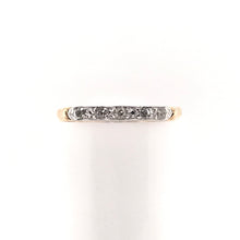 MID CENTURY TWO TONED GOLD AND DIAMOND BAND