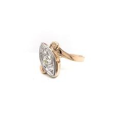 MID CENTURY STYLIZED MARQUISE RING