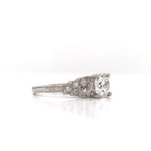 MID CENTURY 1.12 CARAT DIAMOND AND PLATINUM RING