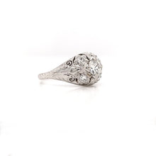 ART DECO 0.45 CARAT DIAMOND AND FLORAL FILIGREE RING