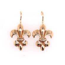 SOLID 14K GOLD FLEUR-DE-LIS EARRINGS
