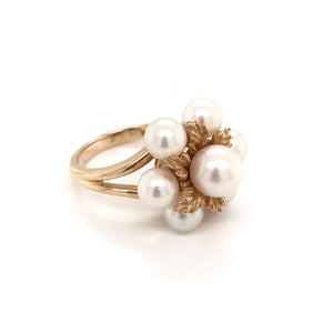 MID CENTURY PEARL CLUSTER RING