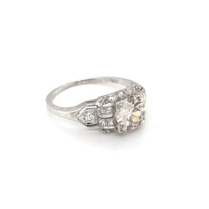 ART DECO 1.10 CARAT DIAMOND PLATINUM RING