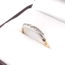 MID CENTURY TWO TONED GOLD AND DIAMOND BAND