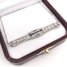ART DECO DIAMOND AND SAPPHIRE BAR NECKLACE