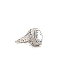 ANTIQUE AQUAMARINE FILIGREE RING