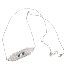 ART DECO SAPPHIRE DIAMOND AND FILIGREE NECKLACE