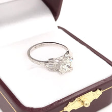 1.0 CARAT ART DECO DIAMOND PLATINUM RING