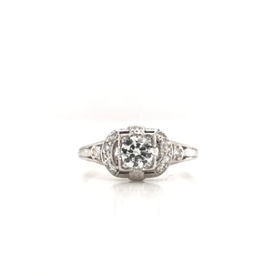 ANTIQUE 0.35 CARAT PLATINUM DIAMOND RING